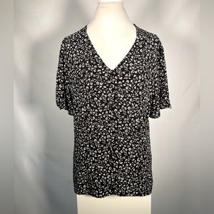 Talbots black and white blouse
